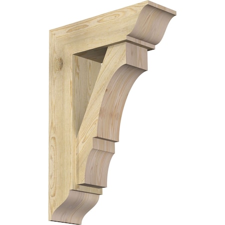 Ekena Millwork Balboa Traditional Rough Sawn Bracket w/ Offset Brace, Douglas Fir, 8"W x 24"D x 36"H BKT0806X24X36BOA01RDF
